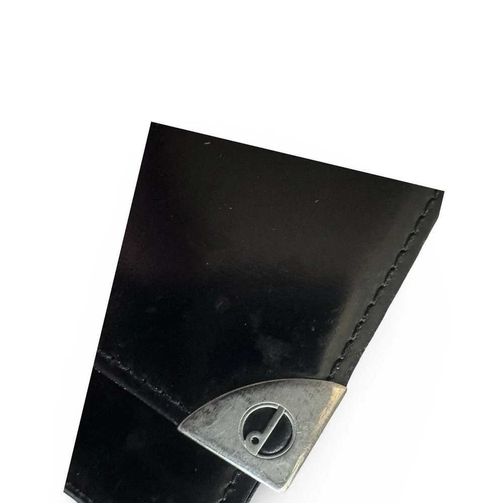 Dunhill Black Leather Long bifold Wallet Silver Harware UNISEX